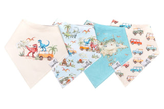 Dino Explorer Baby Bandana Bibs - 4 Pack