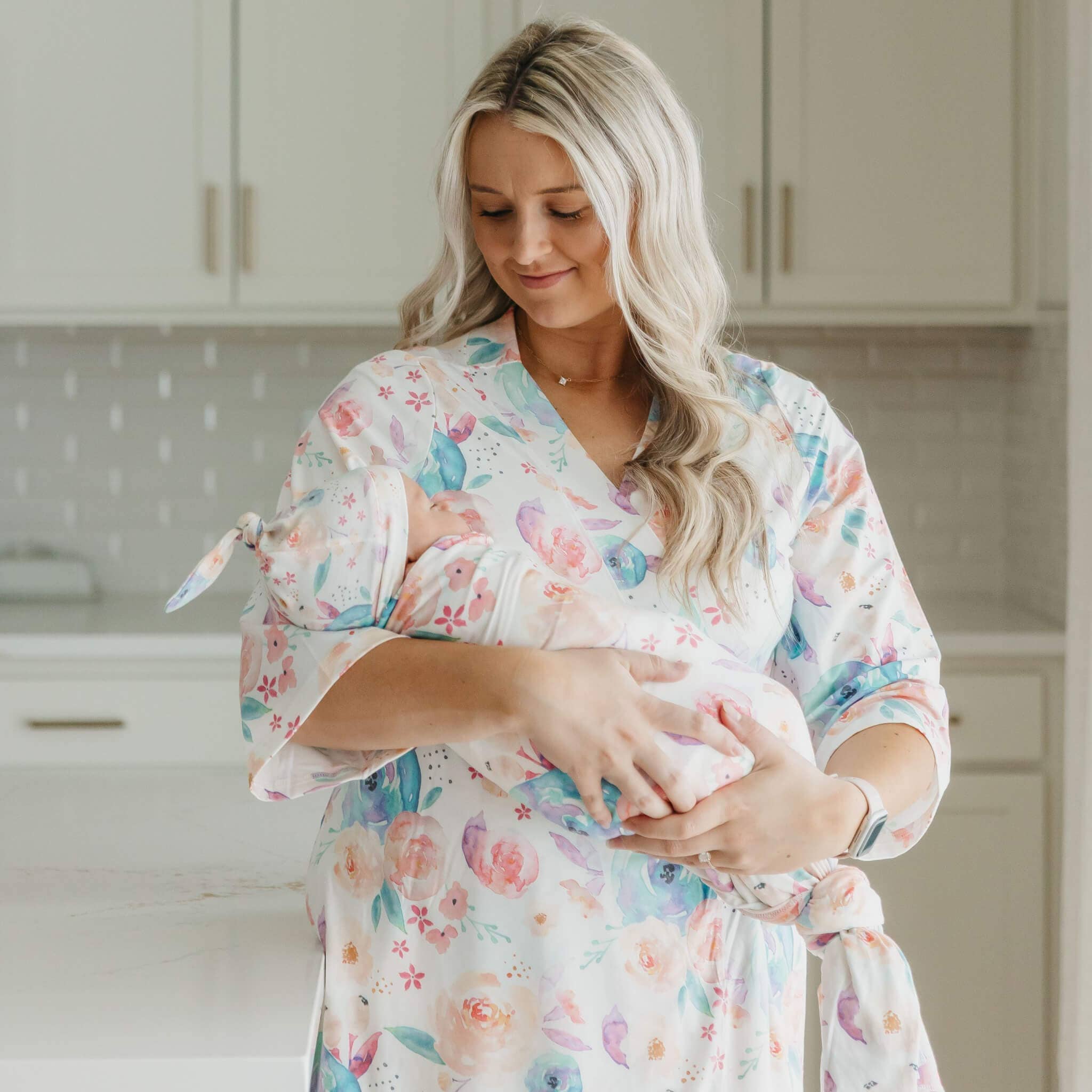Copper Pearl Bloom Knit Swaddle Blanket