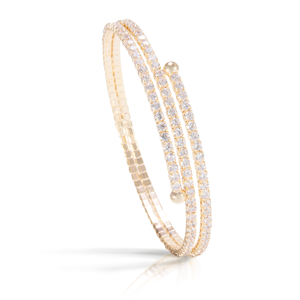 Double Gold Spiral CZ Bracelet