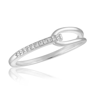 CZ Loop Silver Stack Ring