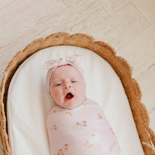 Gigi Goose Print Knit Swaddle Blanket
