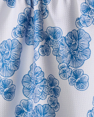Geometry Celia Tea Towel – Blue Botanical Geranium Kitchen Towel