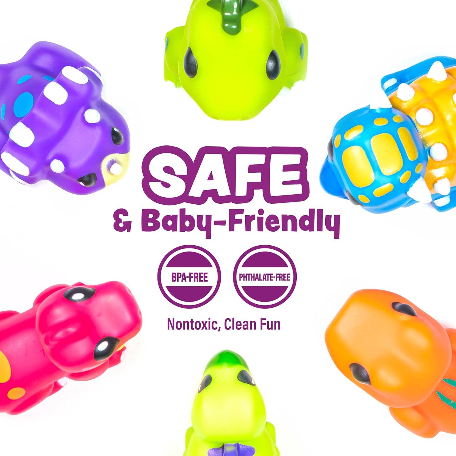 Tub Works® Dinosaur Mold Free Bath Toys, 6 Pack
