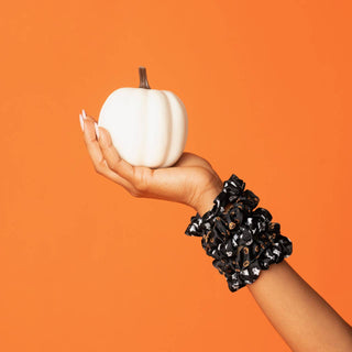 Ruched Satin Scrunchie 5-Pack — Ghosts & Pumpkins