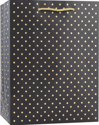 Gold Swiss Dots-Black Medium Tote Bag