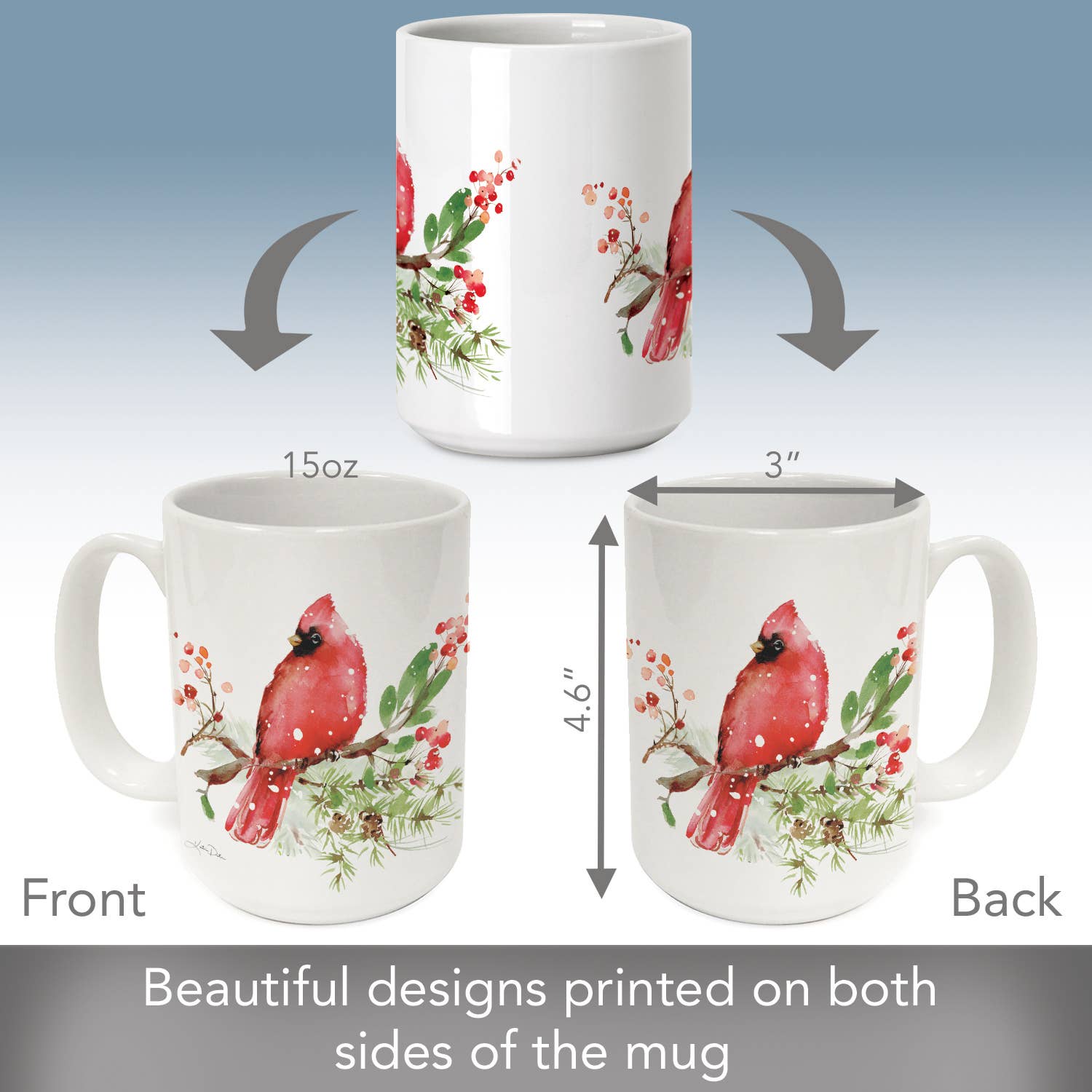 Holiday Cardinals Ceramic Mug
