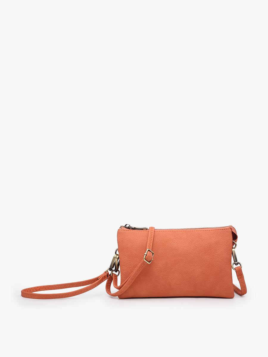 Riley Solid Color 3 Compartment Crossbody/Wristlet