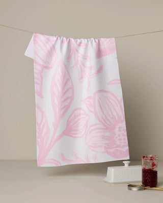 Geometry Elsie Tea Towel – Pink Tropical Leaf Kitchen Towel