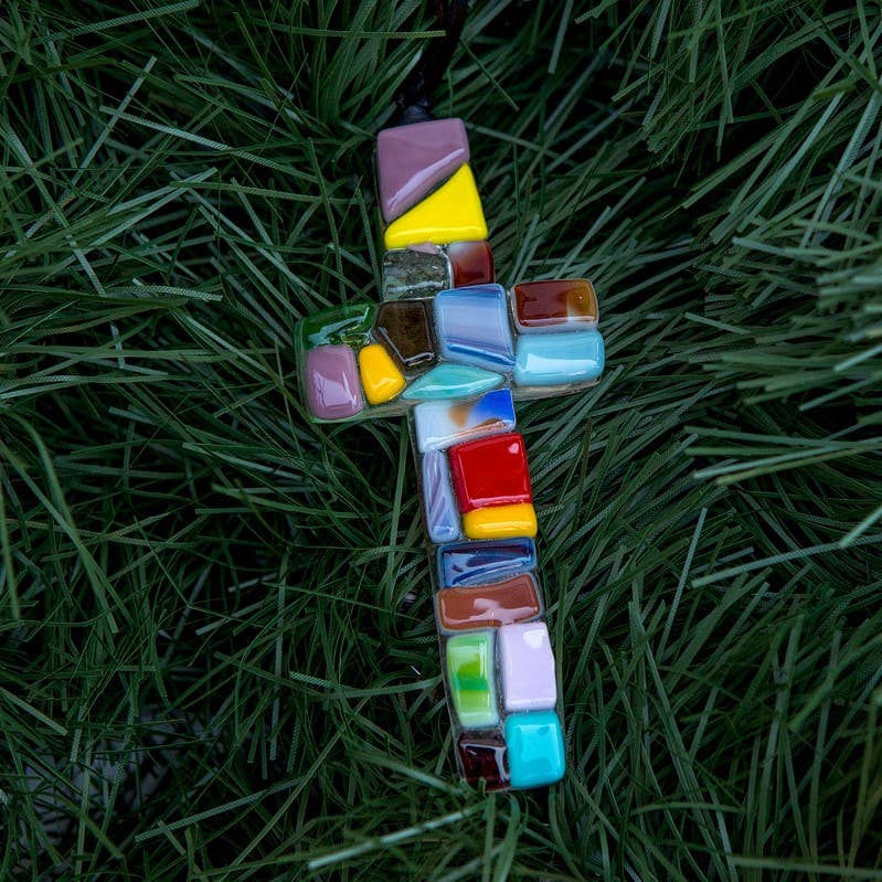 First Communion Gift Cross: Handmade Glass