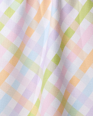 Geometry Spring Basket Tea Towel – Pastel Plaid Kitchen Towel