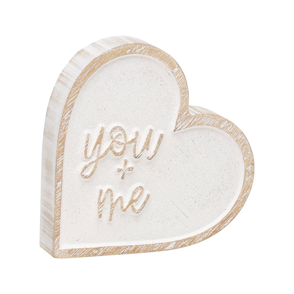 You + Me Carved Heart Decor