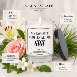 Gigi Candle, Lily & Wild Rose Floral Scent