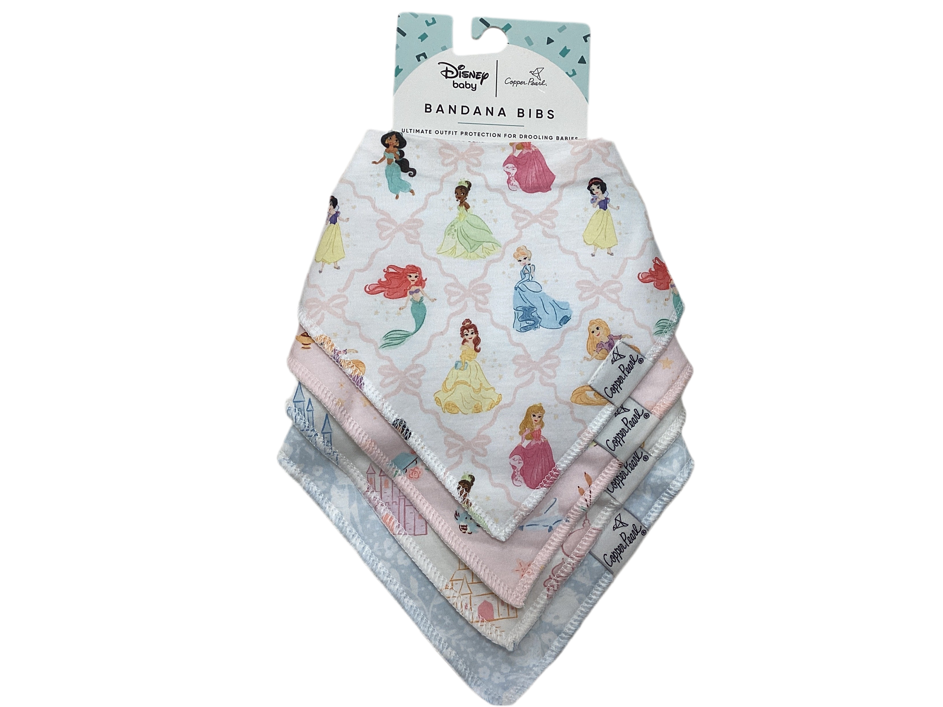 Disney Princess Copper Pearl Bandana Bib Set