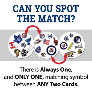 NHL Spot It! Hockey Card Game with Storage Tin