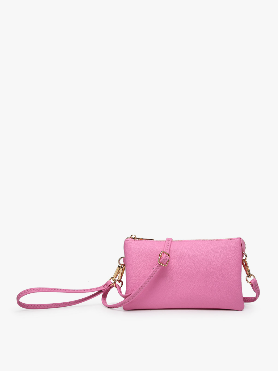 Riley Solid Color 3 Compartment Crossbody/Wristlet