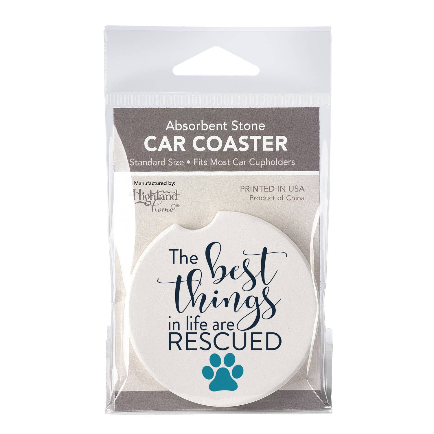 Rescued Absorbent Stone Car Coaster 1 Pk