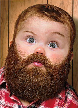 Birthday Greeting Card Baby w/ Full Beard