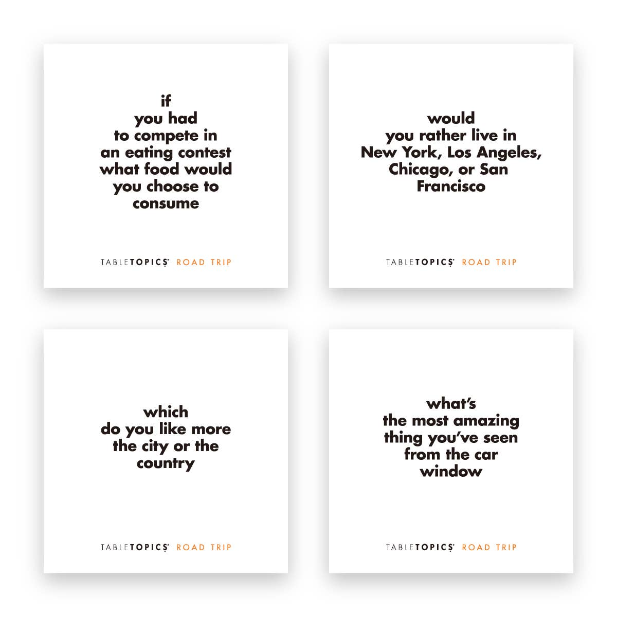 TABLETOPICS Road Trip Conversation Starters