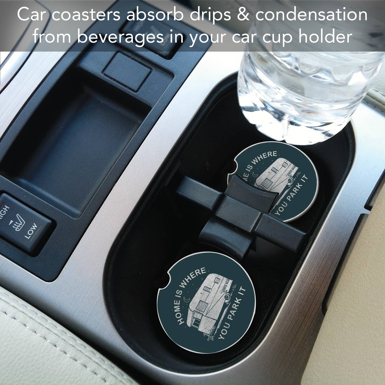 Park It Absorbent Stone Car Coaster 1pk