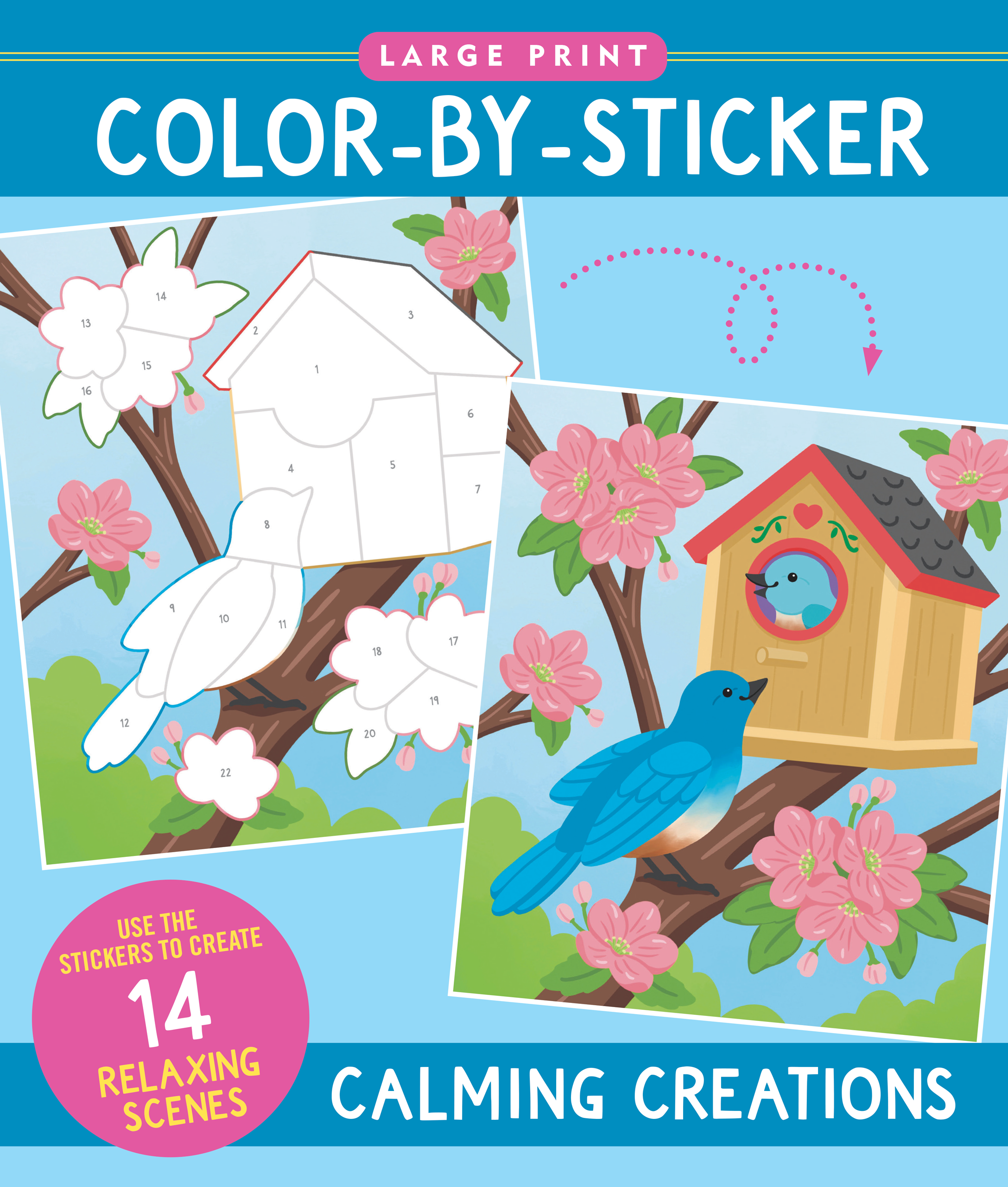 Large Print Color-by-Sticker Book: Calming Creations