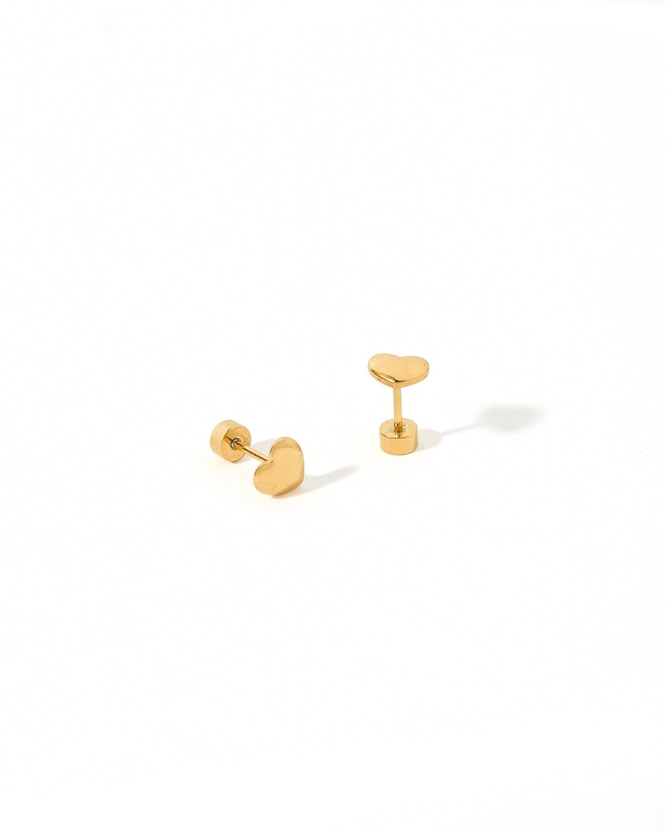 Hadley Gold Heart Screwback Stud Earrings