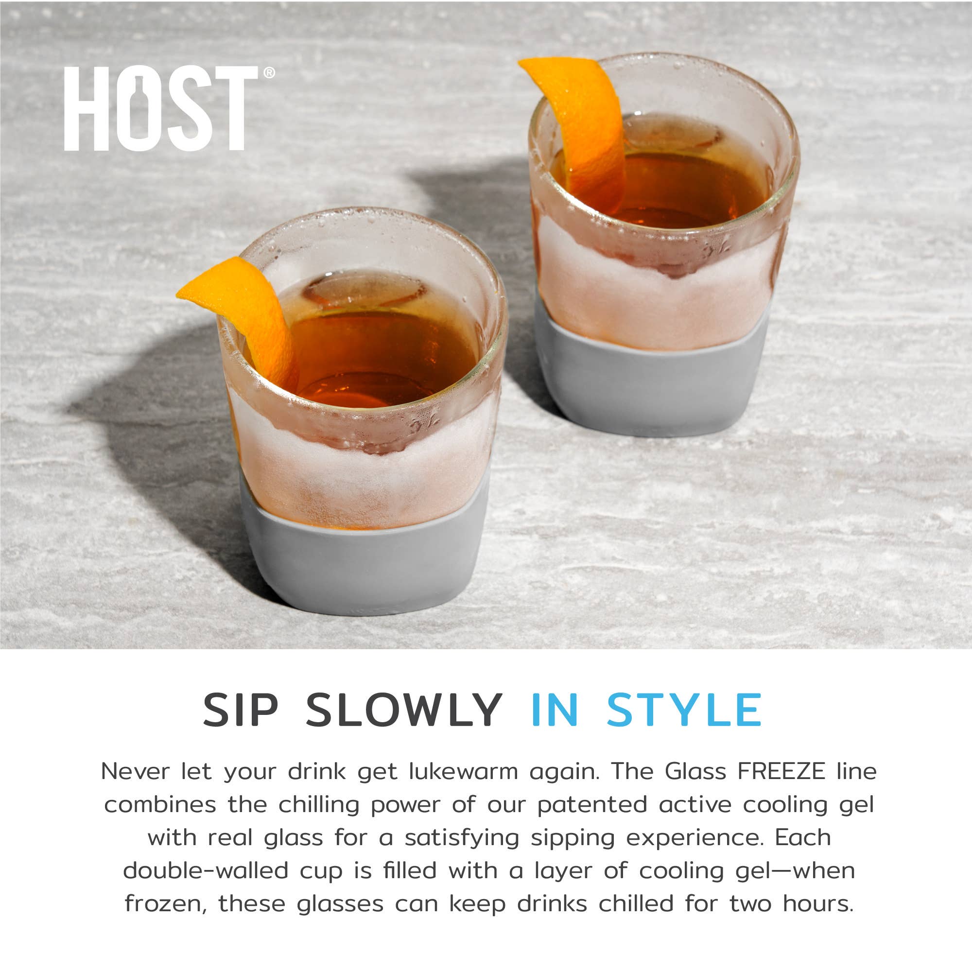 Glass FREEZE™ Cooling Whiskey Glasses - Frost