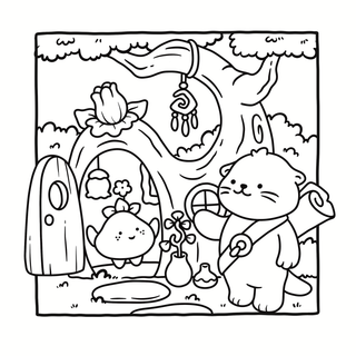 Cozy Witchy Halloween Coloring Book