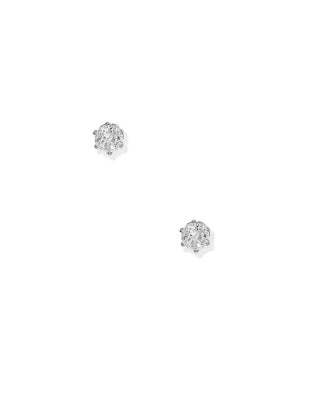 Helen Clear Stone Screwback Stud Earrings – 5mm Silver Tone