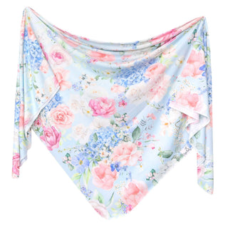 Genevieve Floral Knit Swaddle Blanket