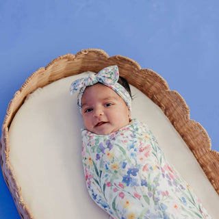 Josie Floral Knit Swaddle Blanket