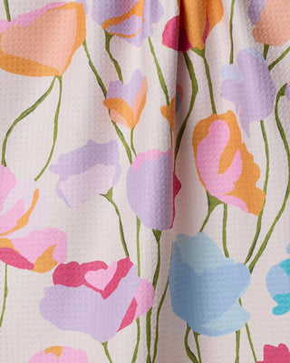 Geometry Sunlit Garden Tea Towel – Watercolor Floral Kitchen Towel