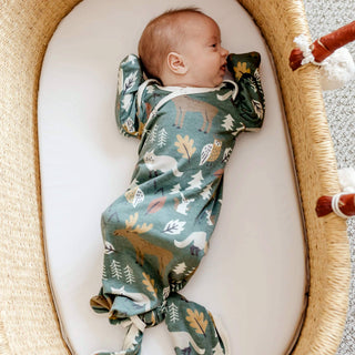Atwood Woodland Newborn Knotted Gown