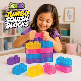 SquishZilla Jumbo Squish Blocks – 40-Piece Squishy Building Toy