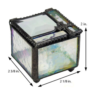 Clear Stained Glass Rosary Box