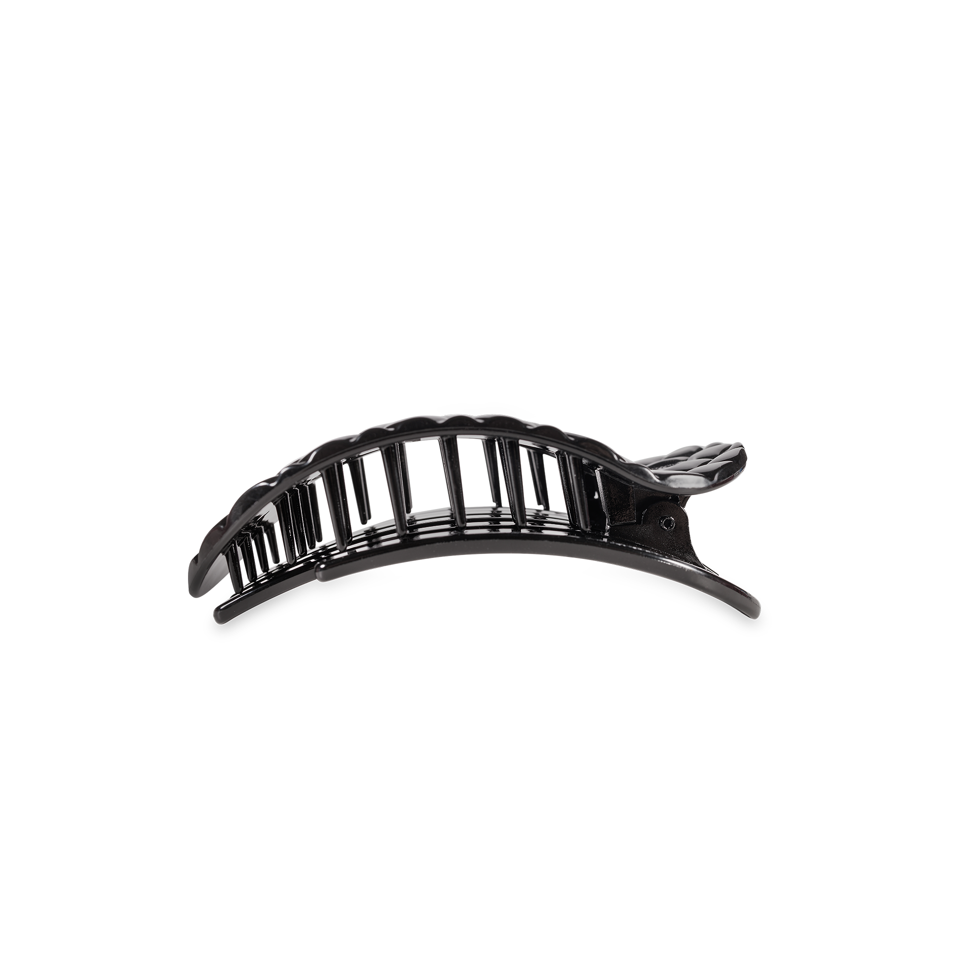 Flat Round Hair Clip | Small | Jet Black Quilted