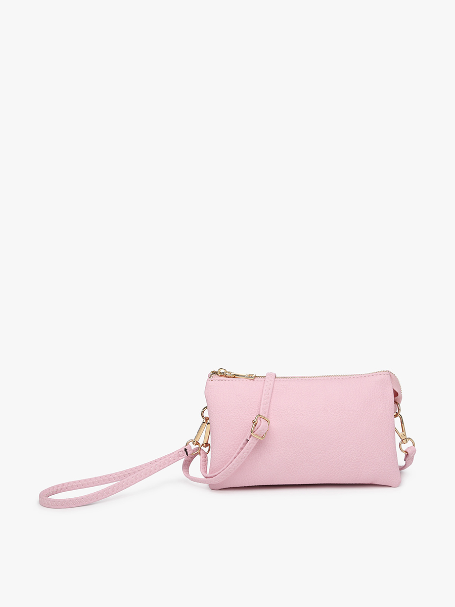 Riley Solid Color 3 Compartment Crossbody/Wristlet