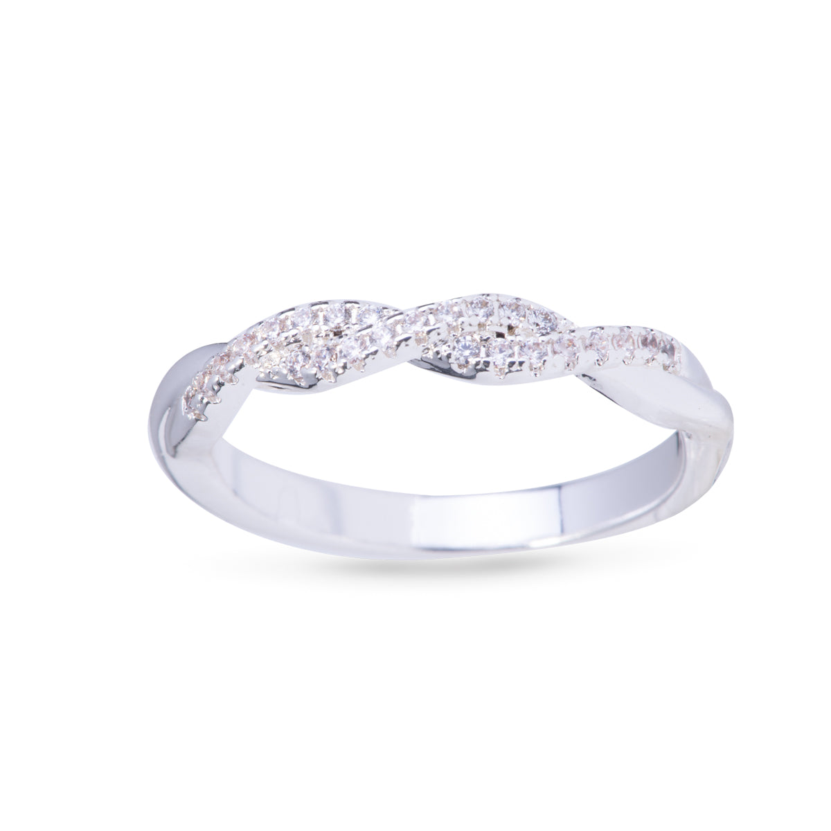 Braided CZ Ring - Size 8