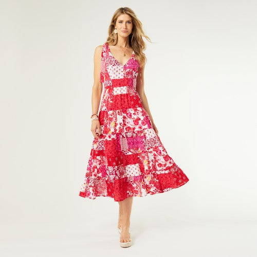 Tie Shoulder Tiered Dress FINAL SALE