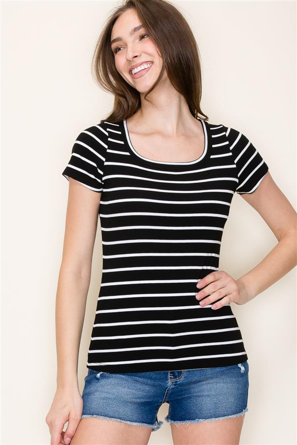 Scoop Neck Striped Top FINAL SALE