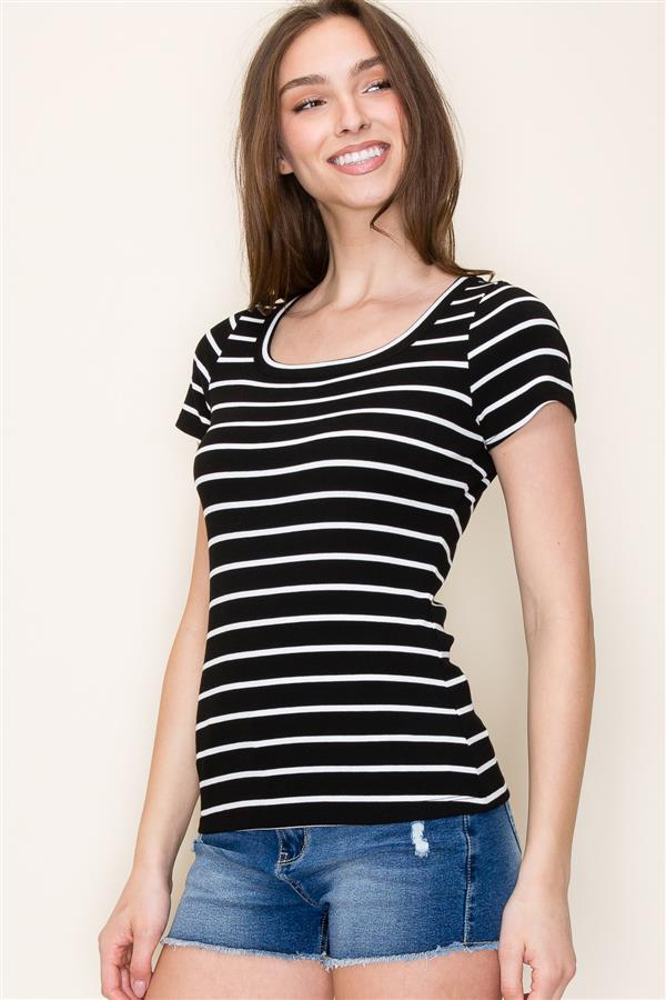 Scoop Neck Striped Top FINAL SALE