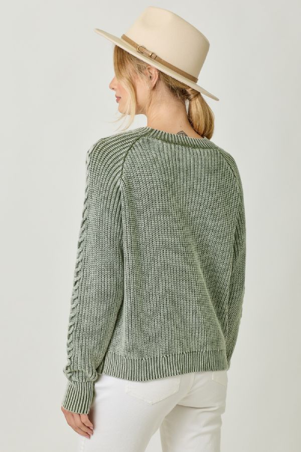 Washed Cable Sweater