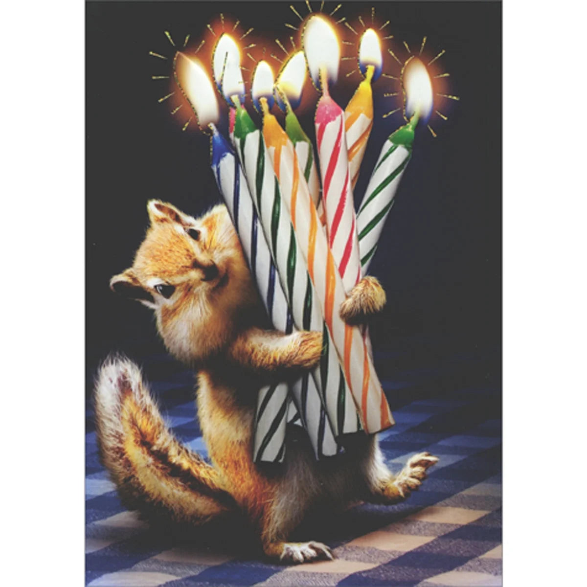 Birthday Greeting Card Chipmunk Birthday Candles