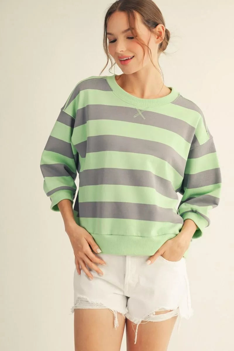 Bold Stripe 3/4 Sleeve Top