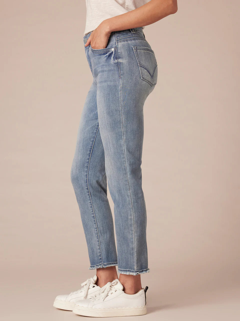 Petite Slim Straight Mid Blue Denim Jeans