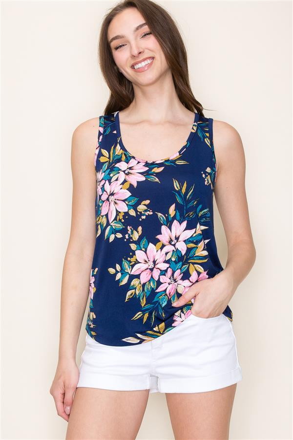 Sleeveless Floral Print Top FINAL SALE