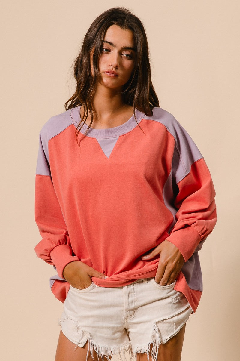 French Terry Color Block Top