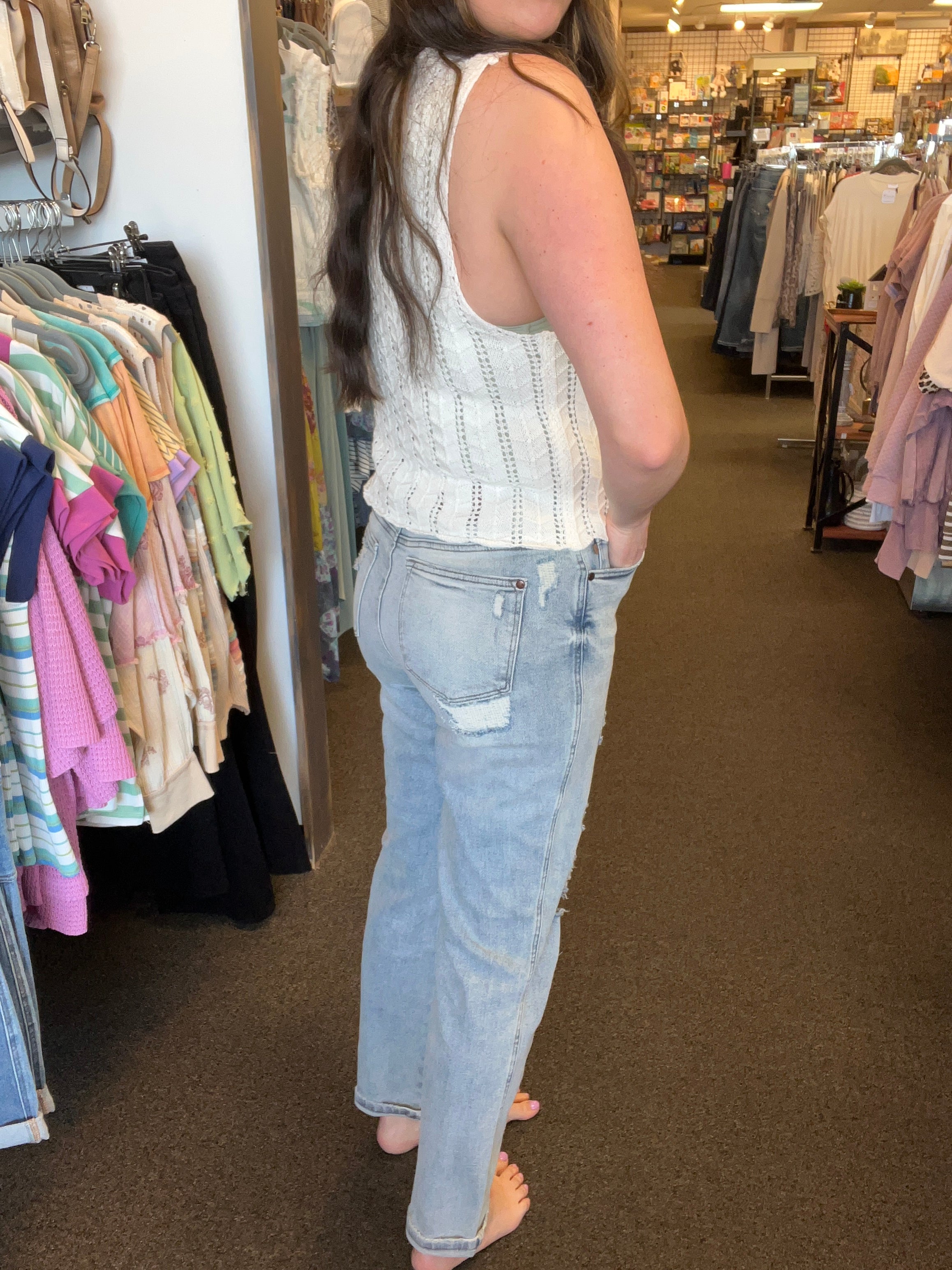 Judy Blue Repair Stitch Boyfriend Denim Jeans