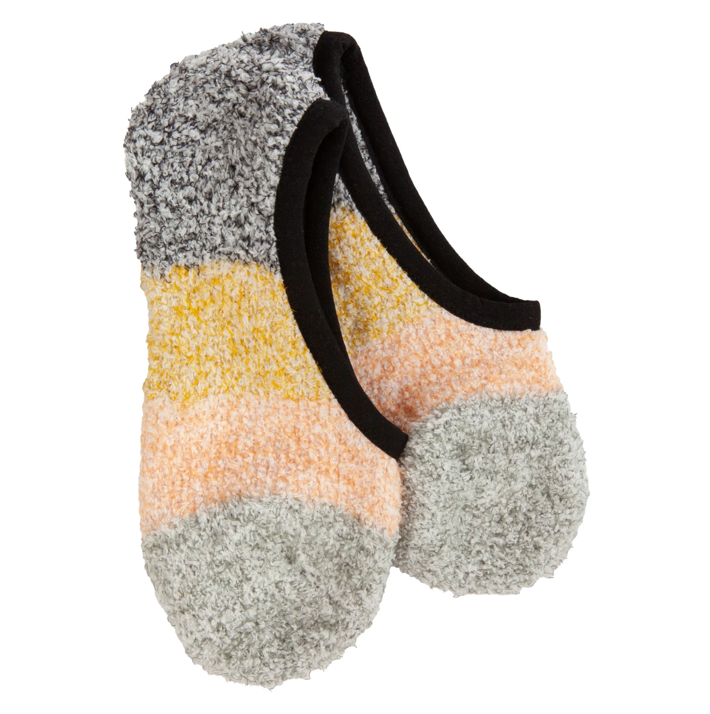 Women's Cozy Colorblock Footsie Sock - Black Multi