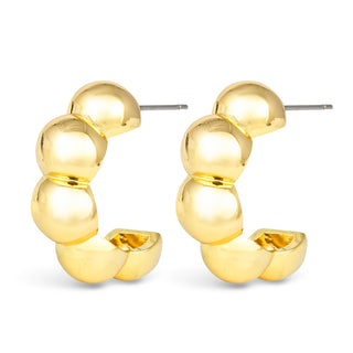 Jacqueline Polished Bubble Gold Hoops
