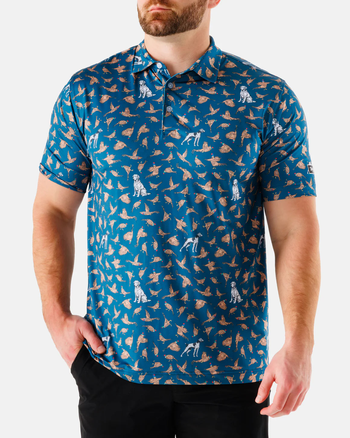 Waggle Bird Dog Men's Polo